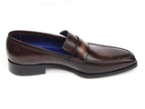 Paul Parkman Men's Loafer Bronze Hand Painted Leather Shoes (Id#012) Size 9.5-10 D(M) US