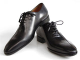 Paul Parkman Men's Black Leather Oxfords Shoes - Side Handsewn Leather Upper (Id#018) Size 7.5 D(M) US