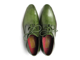 Paul Parkman Men's Ghillie Lacing Side Handsewn Green Dress Shoes (Id#022)