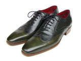 Paul Parkman Men's Wingtip Oxford Floater Leather Green Shoes (Id#023) Size 9.5-10 D(M) US