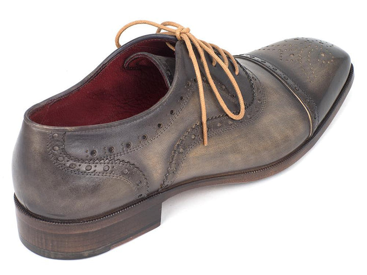 Paul Parkman Men's Captoe Oxfords Gray Shoes (ID#024-GRAY)