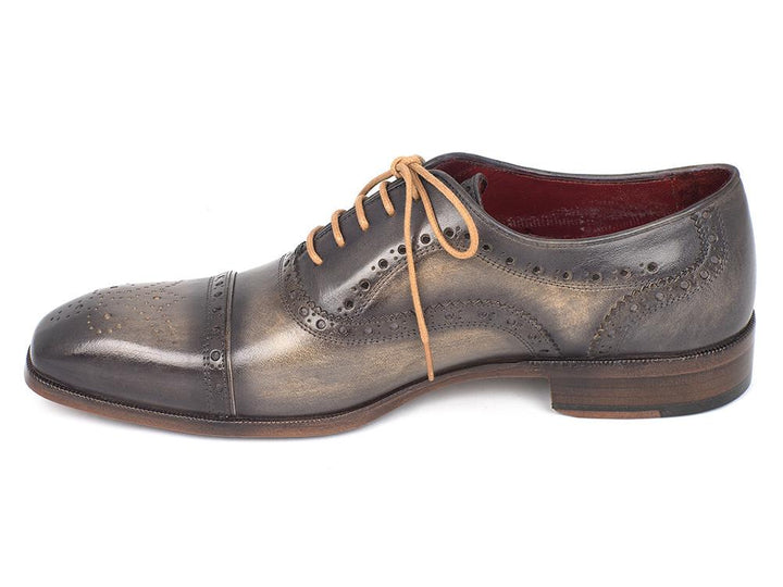 Paul Parkman Men's Captoe Oxfords Gray Shoes (ID#024-GRAY) Size 11.5 D(M) US