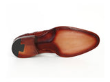 Image Title Paul Parkman Men's Wingtip Oxfords Bordeaux & Camel Shoes (Id#027B) Size 6.5-7 D(M) Us
