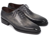 Paul Parkman Goodyear Welted Wholecut Oxfords Gray Black Hand-Painted Shoes (ID#044GRY) Size 7.5 D(M) US