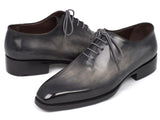 Paul Parkman Goodyear Welted Wholecut Oxfords Gray Black Hand-Painted Shoes (ID#044GRY) Size 12-12.5 D(M) US