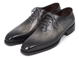 Paul Parkman Goodyear Welted Wholecut Oxfords Gray Black Hand-Painted Shoes (ID#044GRY) Size 11.5 D(M) US