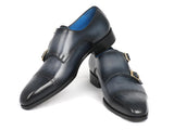 Paul Parkman Captoe Double Monkstraps Navy Shoes (ID#045NVY62) Size 8-8.5 D(M) US