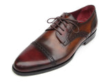 Image Title Paul Parkman Men's Leather Bordeaux / Tobacco Derby Shoes (Id#046) Size 9.5-10 D(M) US