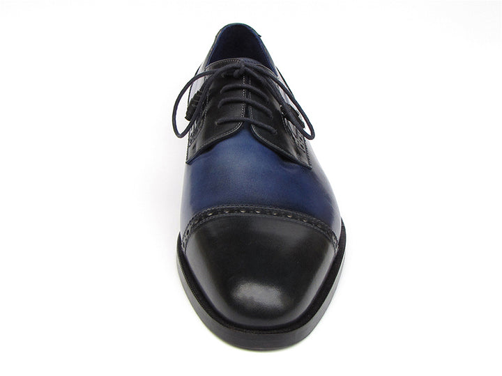 Paul Parkman Men's Leather Parliament Blue Derby Shoes (Id#046) Size 8-8.5 D(M) US