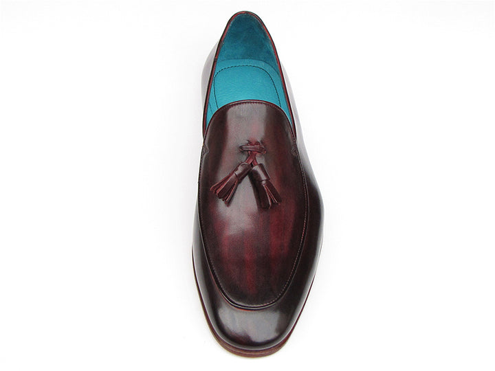 Paul Parkman Men's Tassel Loafer Black & Purple Shoes (Id#049) Size 9-9.5 D(M) US