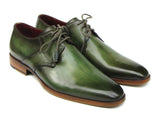 Paul Parkman Men's Green Hand-Painted Derby Shoes (Id#059) Size 9-9.5 D(M) US