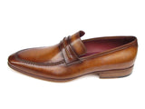 Paul Parkman Men's Loafer Brown Leather Shoes (Id#068) Size 8-8.5 D(M) US