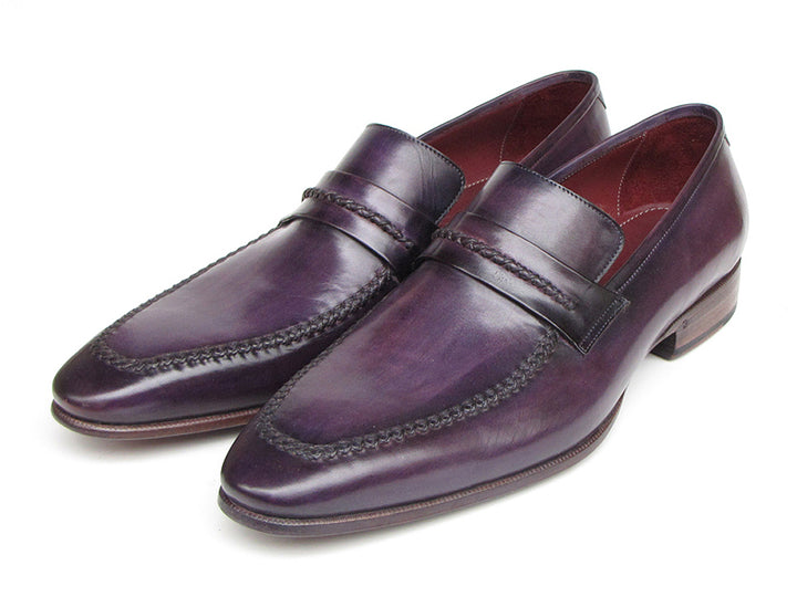 Paul Parkman Men's Purple Loafers Handmade Slip-On Shoes (Id#068) Size 8-8.5 D(M) US