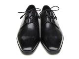 Paul Parkman Men's Ghillie Lacing Plain Toe Black Shoes (Id#076)