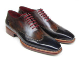 Paul Parkman Men's Wingtip Oxford Goodyear Welted Navy Red Black Shoes (Id#081) Size 6 D(M) US