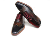 Paul Parkman Men's Wingtip Oxford Goodyear Welted Navy Red Black Shoes (Id#081)