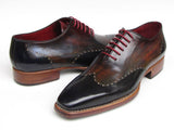 Paul Parkman Men's Wingtip Oxford Goodyear Welted Navy Red Black Shoes (Id#081) Size 13 D(M) US