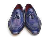 Paul Parkman Men's Side Handsewn Tassel Loafer Blue & Purple Shoes (Id#082) Size 7.5 D(M) US