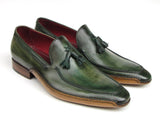 Paul Parkman Men's Side Handsewn Tassel Loafer Green Shoes (Id#082) Size 7.5 D(M) US