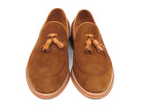 Paul Parkman Men's Tassel Loafer Tobacco Suede Shoes (Id#087) Size 9-9.5 D(M) US