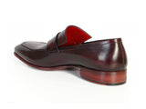 Image Title Paul Parkman Men's Loafer Purple & Black Hand-Painted Leather Shoes (Id#093) Size 9-9.5 D(M) Us