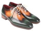 Paul Parkman Green & Camel Wingtip Oxfords Shoes (ID#097GV22) Size 6.5-7 D(M) US