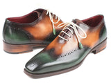 Paul Parkman Green & Camel Wingtip Oxfords Shoes (ID#097GV22) Size 9.5-10 D(M) US