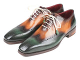 Image Title Paul Parkman Green & Camel Wingtip Oxfords Shoes (ID#097GV22) Size 9.5-10 D(M) US