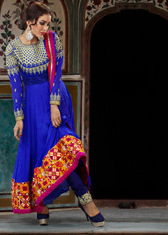 Elegant Long Blue Ready-made Anarkali