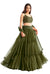 Mehendi Green Fancy Sequence Georgette Lehenga Set With Soft Net Dupatta ENGG-1060D