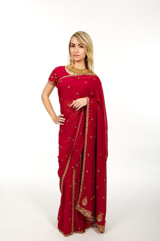 Image Title Evening Beauty Pink Readymade Sari