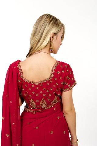 Image Title Evening Beauty Pink Readymade Sari