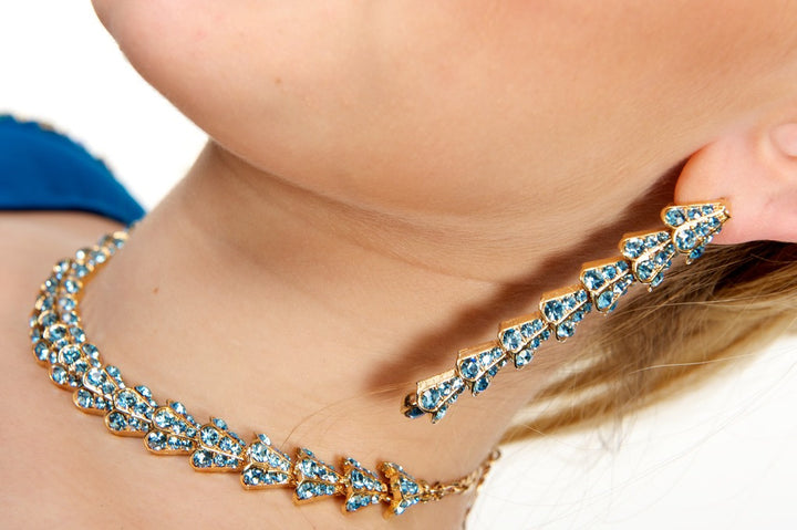 Swarozki Blue Necklace with Earrings Set