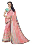 Image Title Lovely Light Pink and Organza Tissue Silk Saree