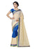 Beautiful Royal blue  and Cream Brasso Silk Saree