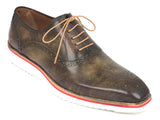 Paul Parkman Smart Casual Men Army Green Oxford Shoes (ID#184SNK-GRN) Size 6.5-7 D(M) US