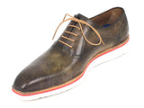 Paul Parkman Smart Casual Men Army Green Oxford Shoes (ID#184SNK-GRN) Size 9.5-10 D(M) US