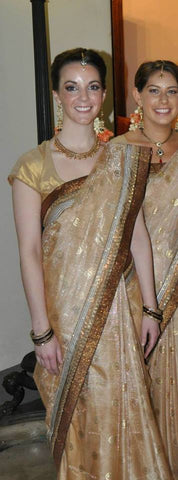 Image Title Royal Look Gold Matching Bridesmaid Saris