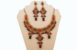 Traditional Indian Necklace, Earrings, Tika Set