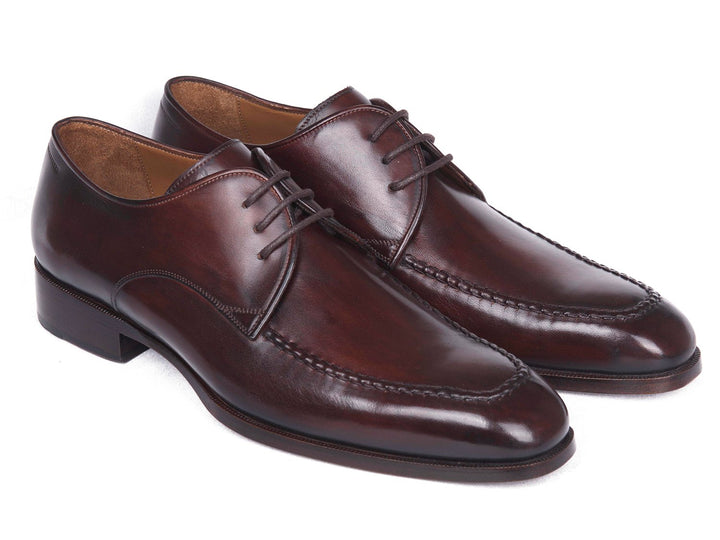 Paul Parkman Brown & Bordeaux Leather Apron Derby Shoes (ID#33BRD92) Size 12-12.5 D(M) US