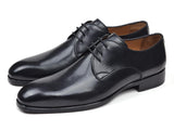 Paul Parkman Men's Black Leather Derby Shoes (ID#34DR-BLK) Size 12-12.5 D(M) US