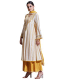 Ritu Kumar Ecru Embroidered Cotton Suit Set