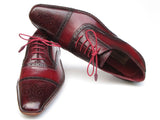 Paul Parkman Men's Side Handsewn Captoe Oxfords Red/Bordeaux Shoes (Id#5032) Size 8-8.5 D(M) US