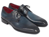 Paul Parkman Men's Navy & Blue Medallion Toe Derby Shoes (ID#6584-NAVY)