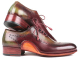 Image Title Paul Parkman Opanka Construction Green & Bordeaux Oxfords Shoes (ID#726-GRE-BOR) Size 10.5-11 D(M) US
