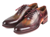 Paul Parkman Opanka Construction Green & Bordeaux Oxfords Shoes (ID#726-GRE-BOR)