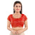 Designer Indian Traditional Red Brocade Silk Padded Cap Sleeves Saree Blouse Choli (Co-86B)