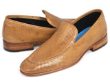 Image Title Paul Parkman Perforated Leather Loafers Beige Shoes (ID#874-BEJ) Size 10.5-11 D(M) US