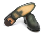 Paul Parkman Perforated Leather Loafers Green Shoes (ID#874-GRN) Size 9-9.5 D(M) US