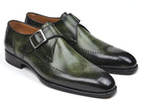 Paul Parkman Wingtip Single Monkstraps Green Shoes (ID#98F54-GRN) Size 9-9.5 D(M) US